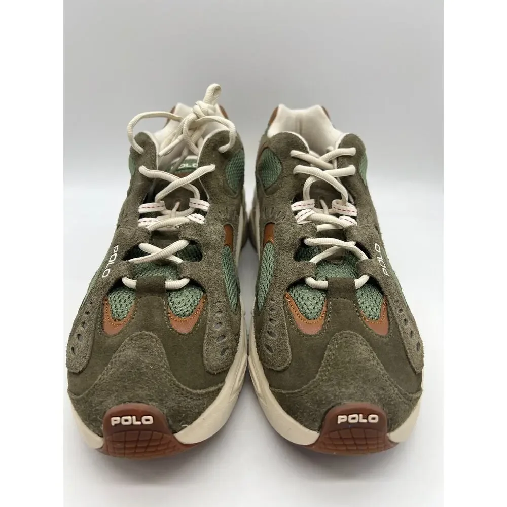 Polo Ralph Lauren Modern Trainer 100 Olive/White Size 11 NEW